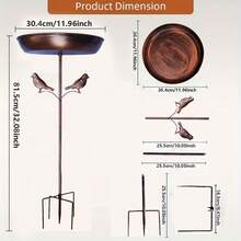 1 件复古户外喂鸟器/鸟浴盆，5 爪底座 - 适用于花园装饰、庭院、草坪、鸟类游乐池，非常适合吸引鸟类，是送给鸟类朋友和爱好者的最佳礼物 - 彩色 - 查看 17