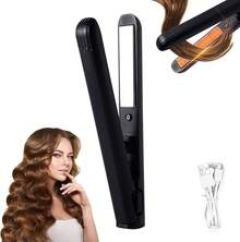 Mini Dual Purpose Curling Iron,Upgrade Small Hair Straightener,Portable 2 In 1 Straightener And Curler,Curling Wand And Flat Iron Travel For All Hair Types (Pink, 1pc)