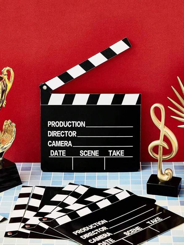 1pc Black & White Creative Movie Clapper - Director's Shooting Slate, Photography Prop And Decorative Wall Hanging