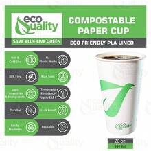 [500 Pack] 20 Oz Compostable Paper Cups -  Disposable White Paper Coffee Cups PLA Lined - -Friendly Hot And Cold Drinking Cups For Travel, Picnic, Party And Events - 25 - 查看 2