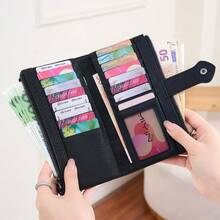 RFID Blocking Fashion Women Wallet Long Faux Leather Large Capacity Card Holder Wallet Purse Money Wallet Purse Wallet For Men Men Wallet Leather Long Wallet For Women Card Wallet Coin Wallet Vintage