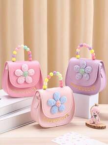 1 件可爱粉色花卉斜挎包，带零钱包，休闲单肩包 - 均碼 - 查看 1