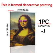 Art Decor Modern Mona Lisa Canvas Print, Fashion Theme Retro Portrait Wall Art, Frameless Ink Artwork, Indoor Hanging Decor Poster For Living Room, Bedroom, Home Office - Basquiat-Inspired Watercolor Design Gifts Birthday Graduation