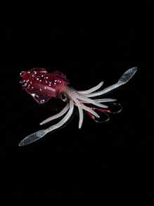 GOTURE Goture 1pc Glow-In-The-Dark Squid Jig Lure – 15cm/5.9in 60g/2.1oz Octopus Soft Bait For Night Fishing