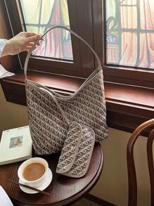 2025 Fashion 2pcs Set Shoulder Bag With Coin Purse, Printed Design Suitable For Women Daily Use, Vacation, Travel, Holiday, Date, Gift