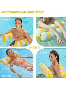 1 pieza Hamaca inflable flotante para piscina, accesorio de fiesta de verano para piscina y playa para adultos, regalo perfecto para vacaciones y relajación en la piscina
