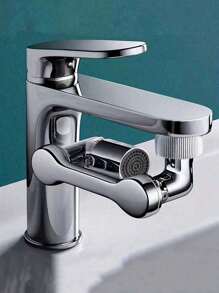 1 Stück drehbarer Wasserhahn-Verlängerer, 1080 Grad spritzwassergeschützter drehbarer mechanischer Wasserhahn-Arm, multifunktional und langanhaltend drehbare Wasserdüse, Teleskopvorrichtung, geeignet für die Installation von Wasserhähnen in Badezimmern und Küchen Zuhause