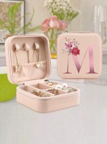 1 Pc A-Z Letter Jewelry Box Ring Storage Box Necklace Storage Box Gifts For Girls Bridesmaid Gifts Mom Gift Ideal Gift White Jewelry Box Pink Jewelry Box