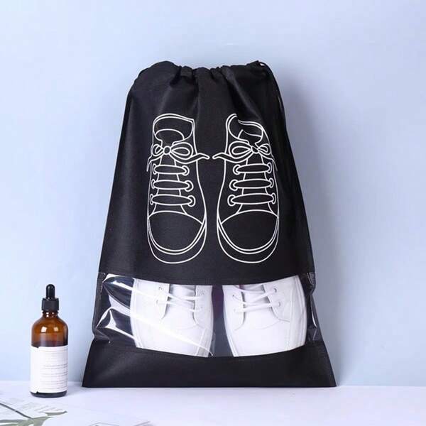 Set de 50/100 bolsas de almacenamiento de zapatos para viaje, bolsas de embalaje para zapatos a prueba de polvo, cajas organizadoras de zapatos portátiles de tela no tejida, bolsas multiusos a prueba de polvo para zapatos, suministros de organización estacional para zapatos, artículos para el hogar