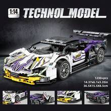1000+ Pcs Racing Car Building Blocks Toy, Made Of ABS, 1:14 Scale Adult Gift Construction Blocks Car Model, Hobby Collectible Decor Toy Vehicle Bricks,Building Model,Building Blocks Adults,Voiture Collection