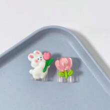 2pcs Tulip Rabbit Data Cable Head Protector Covers