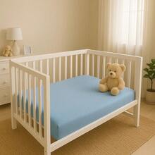 Baby Crib Sheet Kits 100% Cotton, Boy And Girl, With 3 Pieces Combed Yarn 30/1 Mesh (DOES NOT PILL) - 1 藍色 1 綠色 1 白色 - 查看 2
