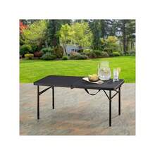 40"L X 20"W Plastic Adjustable Height Fold-In-Half Folding Table, Rich Black - Black - View 5