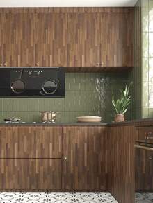 1 Roll Vintage Wood Grain Peel And Stick Wallpaper, Waterproof, Removable Self-Adhesive Wall Paper, Suitable For Cabinet, Desk, Wall, Tile (15.76in*197in) - Multicolor - View 13