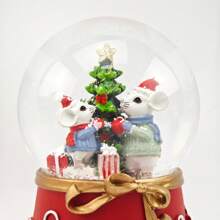 Christmas Crystal Ball Rotating Music Box, Christmas Tree Santa Claus Desktop Decoration For Office Home, Birthday Holiday Anniversary Gifts