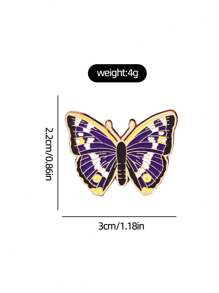 1 pièce Broche papillon violet dessin animé, broche vintage fleur 3D en résine violette, épingle de style nature pour rassemblements et sorties scolaires