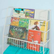 SoBuy 2 In 1: Bookshelf + Storage Chest Toy Chest Children's Bookshelf Magazine Rack Toy Storage Shelf KMB07-B - Turquoise - View 3