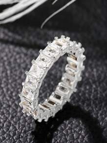 1 Stück hübscher kubischer Zirkonia Ring für Frauen für Hochzeit Verlobung Jahrestag Party Schmuck Valentinstag Geschenk