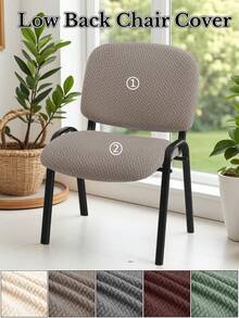 Bộ 2 vỏ đệm lưng hình chữ T bằng vải jacquard (1 vỏ đệm ngồi + 1 vỏ đệm tựa lưng), vỏ bọc ghế co giãn hiện đại, chống bụi, trang trí nhà cửa, ghế văn phòng, ghế ăn. - Màu kaki - Xem 10