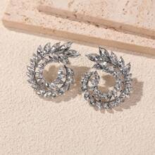 1 par de pendientes versátiles de alta gama con circonita cúbica incrustada con diseño redondo y de lágrima, diseño brillante y exquisito, adecuado para accesorios diarios, de fiesta, citas, viajes de mujeres Y2K, regalo de temporada de bodas