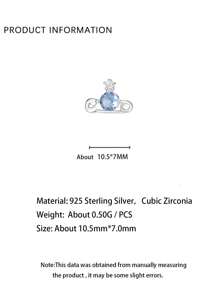 1 pieza Pendientes de plata de ley 925 con circonita, pendientes decorativos creativos y personales con un toque elegante, adecuado para uso diario de las mujeres, regalo para el Día de la Madre/Novia/San Valentín
