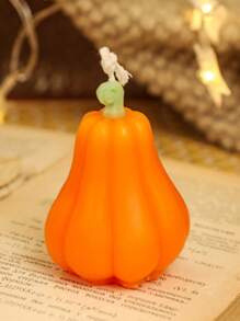 1 pieza Vela con aroma a calabaza en forma de calabaza, adecuada para decoración de Halloween, decoración del hogar, fiestas, mesa de comedor, regalo festivo, cena, banquete/fiesta, relajación/meditación, iluminación ambiental