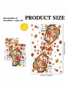 2 chiếc khăn lau tay Croar Hello Fall Squirrel Hedgehog Autumn Leaf Drying Hand Towel Maple Leaf Acorn Mushroom Pattern Fall Thanksgiving Halloween Kitchen Towel Khăn lau bát đĩa Farmhouse Khăn lau bát đĩa nhà bếp Khăn lau tay Khăn lau trà Khăn lau bát đĩa nhà bếp khô cho bàn bếp nhà hàng - trái cam - Xem 2