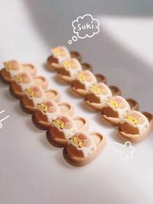 2/4/6pcs Creative Mini Slipper Style Erasers, Capybara Erasers, Novelty Stationery Gifts, Suitable For Students, Ideal For Back-To-School Gifts , Back To School Gifts - Brown - View 5