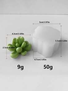 DIY多肉植物硅胶模具，装饰性多肉植物蜡烛模具，可重复使用，多种款式可选 - 白色 - 查看 11