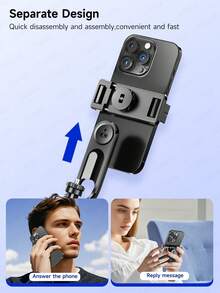 TOKQI 67"/170cm Alloy Bluetooth Selfie Stick Tripod With Stable Handle - 360° Rotatable Phone Holder, Wireless Remote And Detachable Stand, Compatible With /Camera/Smartphone - 3-In-1 Foldable (Handheld/Desktop/Tripod), Suitable For Vlog, Travel And Stabilized Video, Compatible With IOS And Android Phones, Ideal For Summer Vacation, Travel, Fill Light, Outdoor Activities And Live Streaming. - Multicolor - View 9
