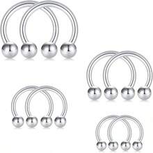 Horseshoe Septum Rings Surgical Steel Nose Piercing Jewelry 6mm-12mm - 16g-6mm 8mm 10mm 12mm -銀色 - 查看 1