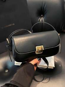 高品质女士新款2025百搭包包小众包单肩小方包女腋下包 - 黑色 - 查看 11