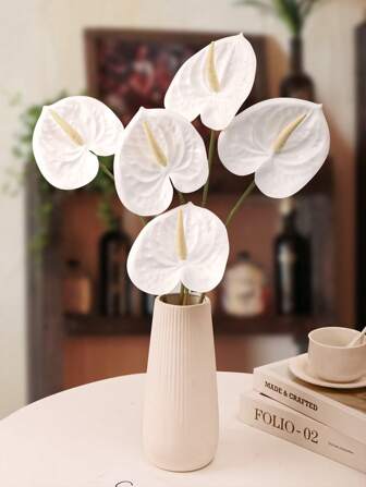 1PC/3PCS/5PCS,High-Grade Material Anthurium Lily, Soft PVC, Flexible Shape And Easy To Save, Very Suitable For Home Decoration, Office Decoration And Party Decoration, Table Decoration, Vase Decoration, DIY Flower Arrangement