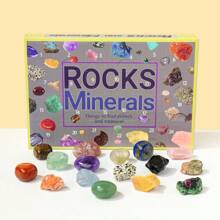 24-Day Crystal Advent Calendar With 24 Natural Gemstones | STEM Geology Learning Kit | DIY Mineral Collection | Christmas Gift For Kids & Crystal Lovers