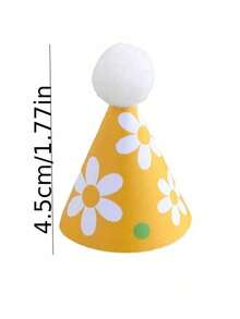 30PCS 随机颜色各种迷你生日帽装饰卡通可爱生日帽情人节礼物随机颜色的礼物情人节装饰帽插件生日快乐国旗插入