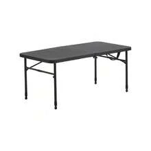 40"L X 20"W Plastic Adjustable Height Fold-In-Half Folding Table, Rich Black - Black - View 1