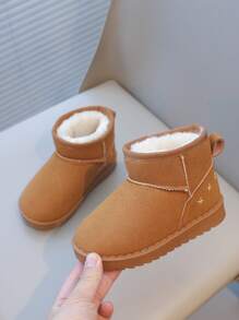 Nuevas botas para niños, botas de nieve con suela blanda antideslizante y forro polar grueso para niñas y niños, adecuadas para otoño/invierno, uso diario casual, versátiles, ligeras, cálidas y cómodas