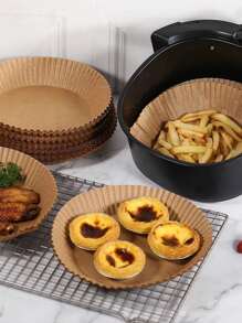 30/50/100PCS Air Fryer Accessories Round,Air Fryer Disposable Parchment Paper Liner Oil-Proof Paper Tray, Non-Stick Baking Mat,Water-Proof, Parchment For Baking Roasting Microwave,Air Fryer Accessories Baking Paper For Air Fryer