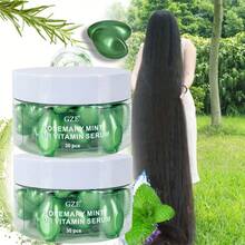 GZE 2 粒迷迭香薄荷护发维生素胶囊，含迷迭香油和薄荷油，强韧秀发精华 - 维生素 A、C、E、Pro、B5 - 男女适用护发素，令秀发丝滑柔顺 - 綠色 - 查看 2