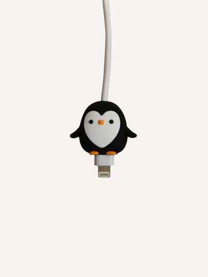 Cartoon Penguin Silicone Data Cable Protector Case, Cute Bite-Proof Gifts For Apple Phone Charging Cable