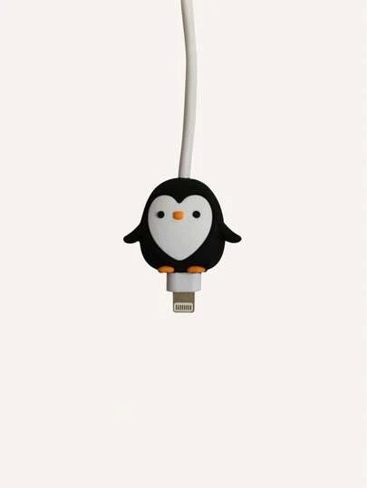 Cartoon Penguin Silicone Data Cable Protector Case, Cute Bite-Proof Gifts For Apple Phone Charging Cable