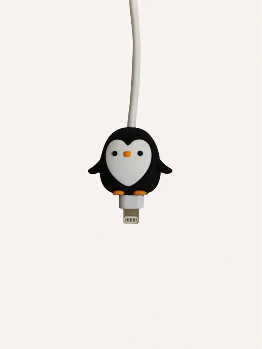 Cartoon Penguin Silicone Data Cable Protector Case, Cute Bite-Proof Gifts For Apple Phone Charging Cable