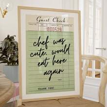 1件装客人退房墙画,可爱厨师,还会再来,这里一定是好地方,客人退房,红色厨师艺术印刷品,客人退房海报,客厅/卧室帆布墙饰 - 彩色 - 查看 10