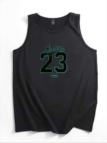 Ärmellose Boston 23 Muster Athletik Tank Top für Herren - Ärmelloses Fitnesstraining, bedrucktes ärmelloses Tank Top, Herren Tank Top, Sportbekleidung, Fitnessbekleidung, Trainingskleidung