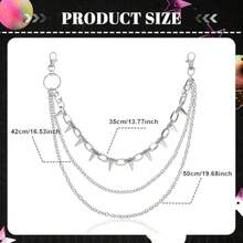 Pants Chain For Men Women Belt Biker Chains For Pants Jeans Rivet Goth Et Chains Hip Hop Pocket Chain Cool Jewelry Y2k Accories E Goth Belt Loop Chaines For Punk Pant Sier - as pic - View 2