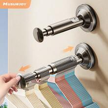 1pc Commercial Hanger Storage Rack, No-Drill Suction Cup Installation, Retractable And Adjustable Length, Strong Plastic Material, Minimalist Style, Space-Saving, Home Use Hanger Storage Container, Clean And Organized Hanger Storag - White - View 10