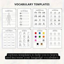 47 Page Language Learning Plan For Adults - Vocabulary And Grammar Organizer With Weekly/Monthly Logs, Grammar Checklists, Mind Maps, Writing Tips, And Color Coded Tabs - Comprehensive Language Acquisition Notebook For Effective Learning Habits And Progress Tracking, Language Learning Tools | Engaging Design | High-Quality Paper Materials, Language Learning Notebook,School Supplies,Back To School