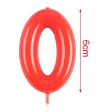 1 peça 6cm 0-9 número vela de aniversário vermelho número vela aniversário, para decoração de festa de aniversário bolo de aniversário, - Vermelho - Ver 2