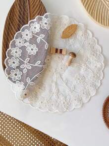 1pc Hollow Out Vintage Lace Tablecloth, With Crochet Floral Pattern - Ideal For Heat-Resistant, Air Fryer Dust Cover And Home Decor Bohemian Lace Placemat