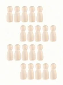 20/30 件空白木制指甲娃娃，DIY 木制娃娃身体，适用于艺术和工艺品，青少年涂鸦绘画工具